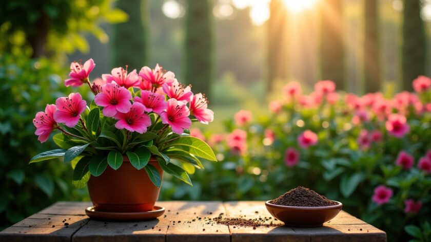Le marc de café, un engrais naturel pour stimuler la croissance du laurier rose